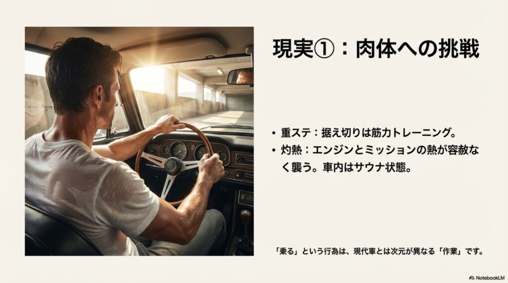重ステによる肉体への挑戦と、車内がサウナ状態になる灼熱の環境で運転するドライバー 。