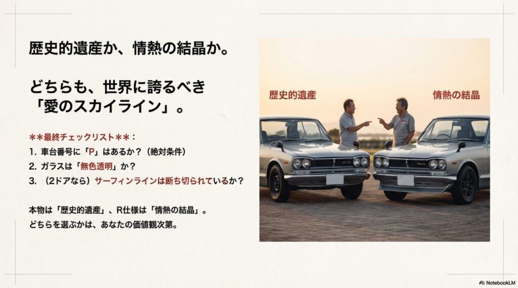 ハコスカ　確認用 徹底解説】ハコスカGT-Rの見分け方。ガラスと車台番号に隠された「本物