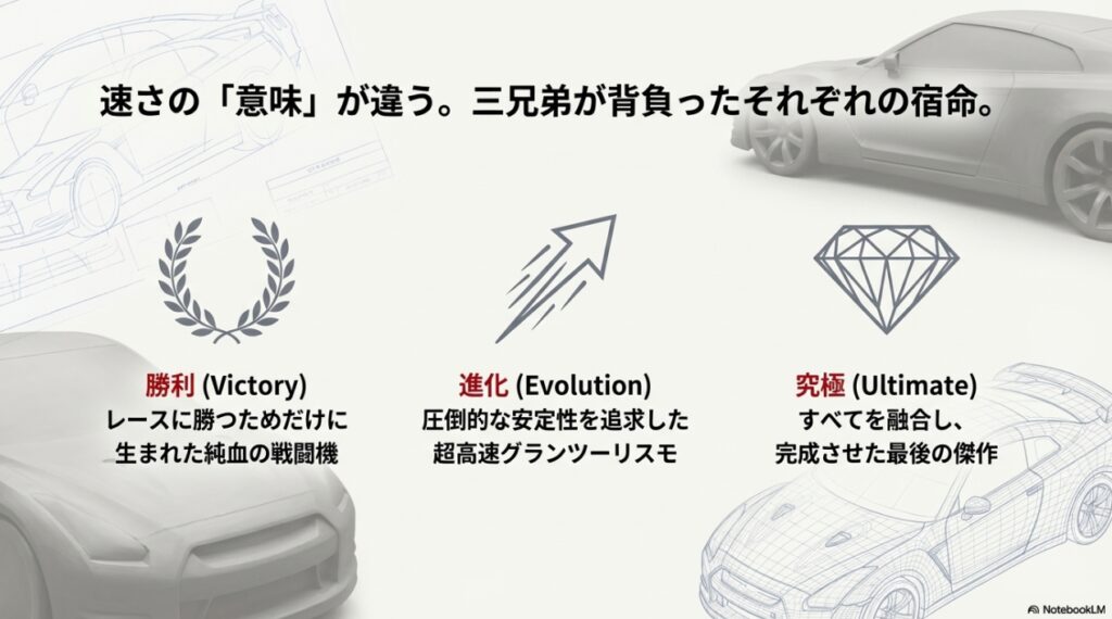 第二世代GT-R（R32・R33・R34）の設計思想とコンセプト比較
