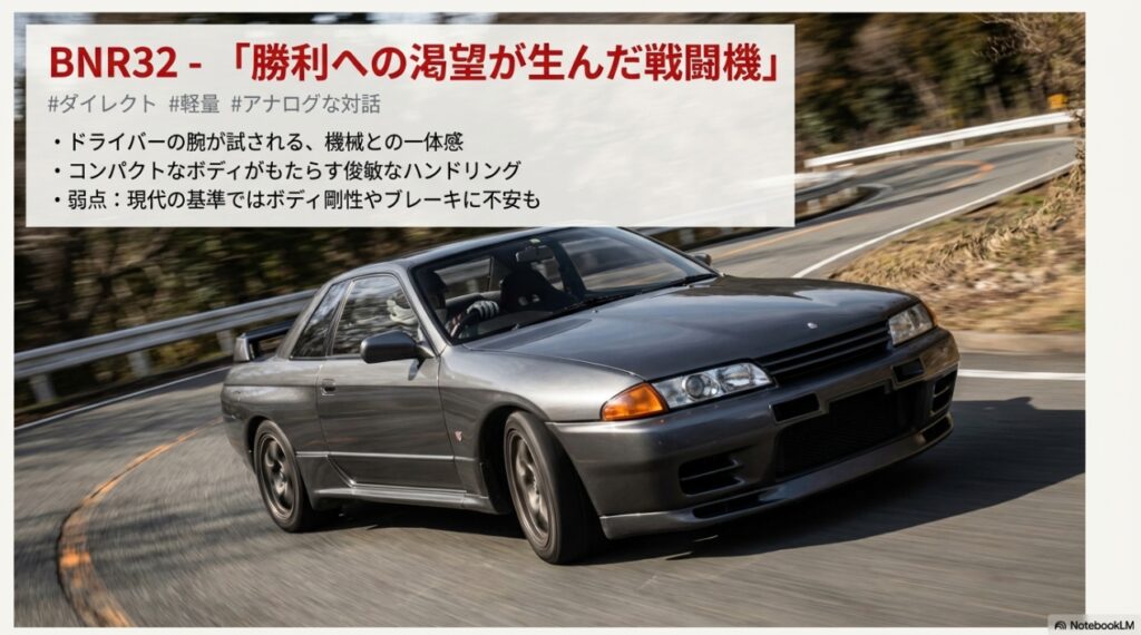 BNR32 GT-Rの特徴｜軽量ボディとダイレクトな操作感