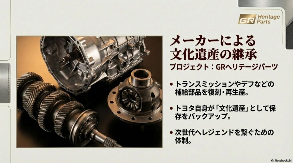 トヨタGRヘリテージパーツプロジェクトによる復刻トランスミッション部品