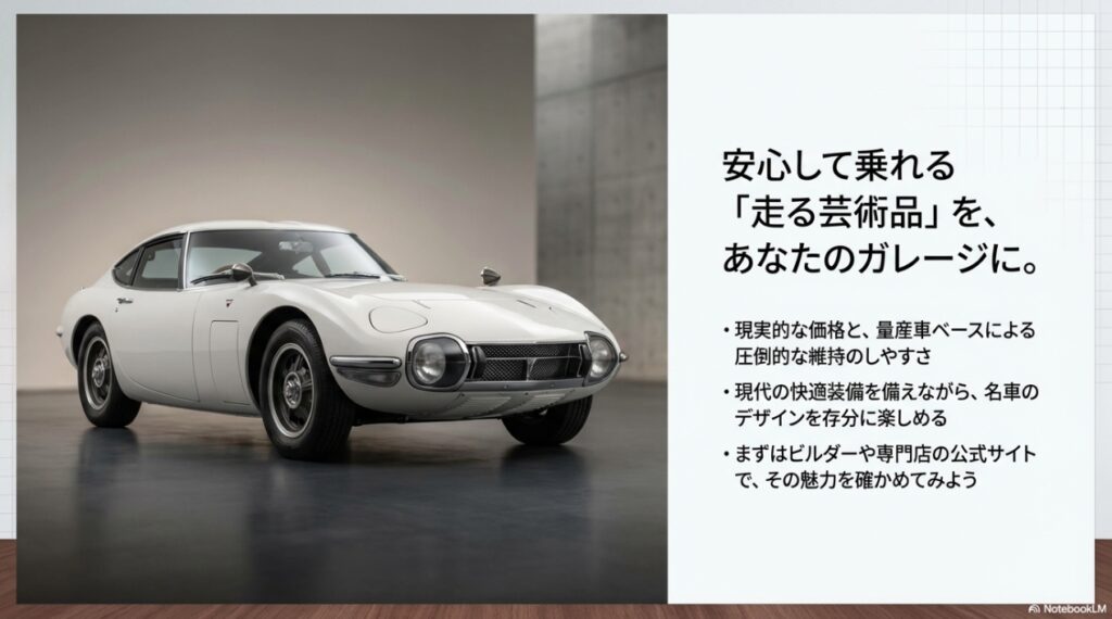 現実的な価格、圧倒的な維持のしやすさ、現代の快適装備をまとめた総括リスト
