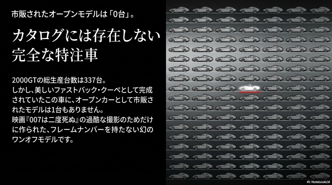 トヨタ2000GTのオープンモデルは市販0台の完全な特注車
