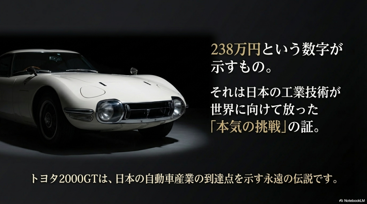 238万円という数字が示す日本の工業技術が世界に向けて放った本気の挑戦の証というメッセージ
