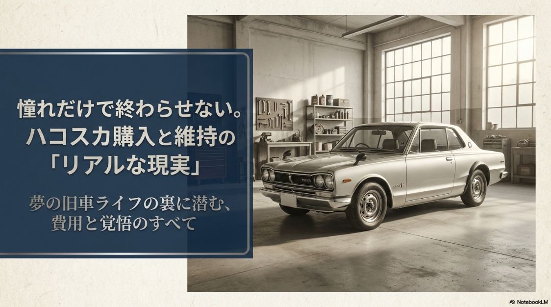 ハコスカ購入と維持のリアルな現実と、夢の旧車ライフの裏に潜む費用と覚悟のすべてを示すタイトル画像
