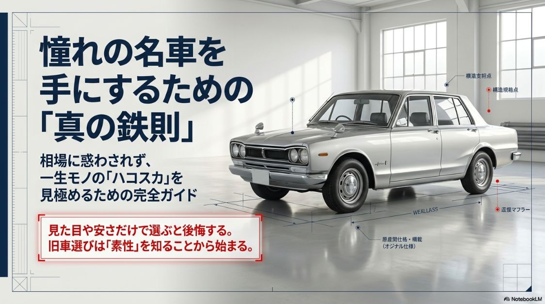 ハコスカの中古車選びは相場に惑わされず素性を知ることから始まる