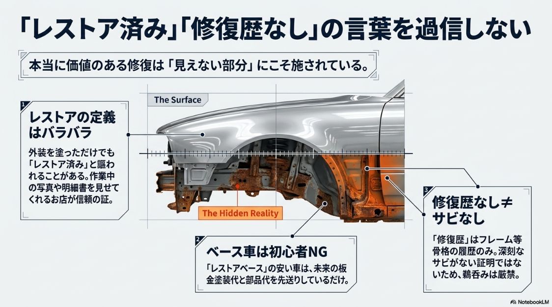 ハコスカのレストア済み表記や修復歴なしの言葉を過信してはいけない理由